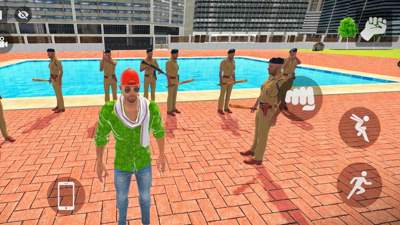 Franklin with Police Fight 😮 Indian theft auto simulator #viral 