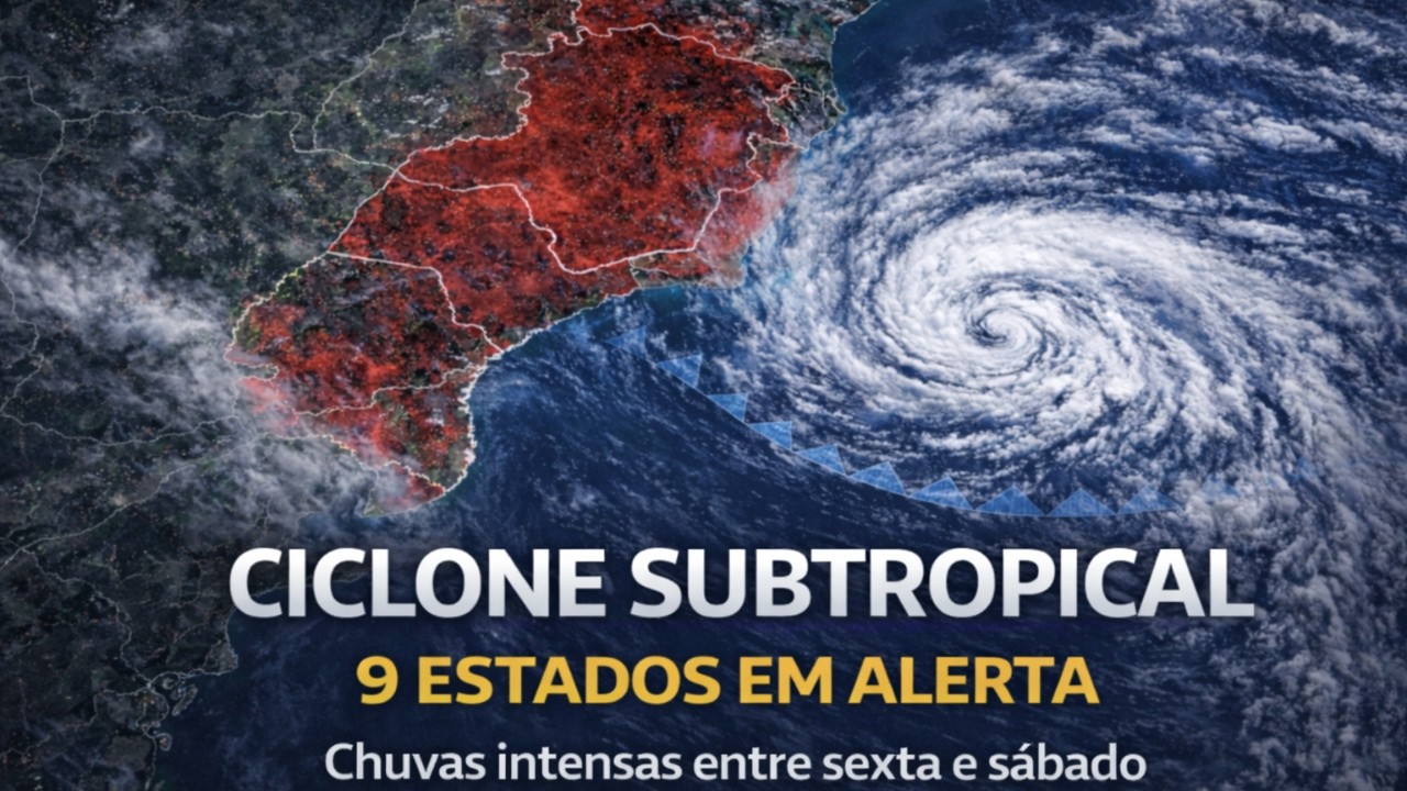 Ciclone Subtropical vai se formar no Brasil! 8 estados em alerta