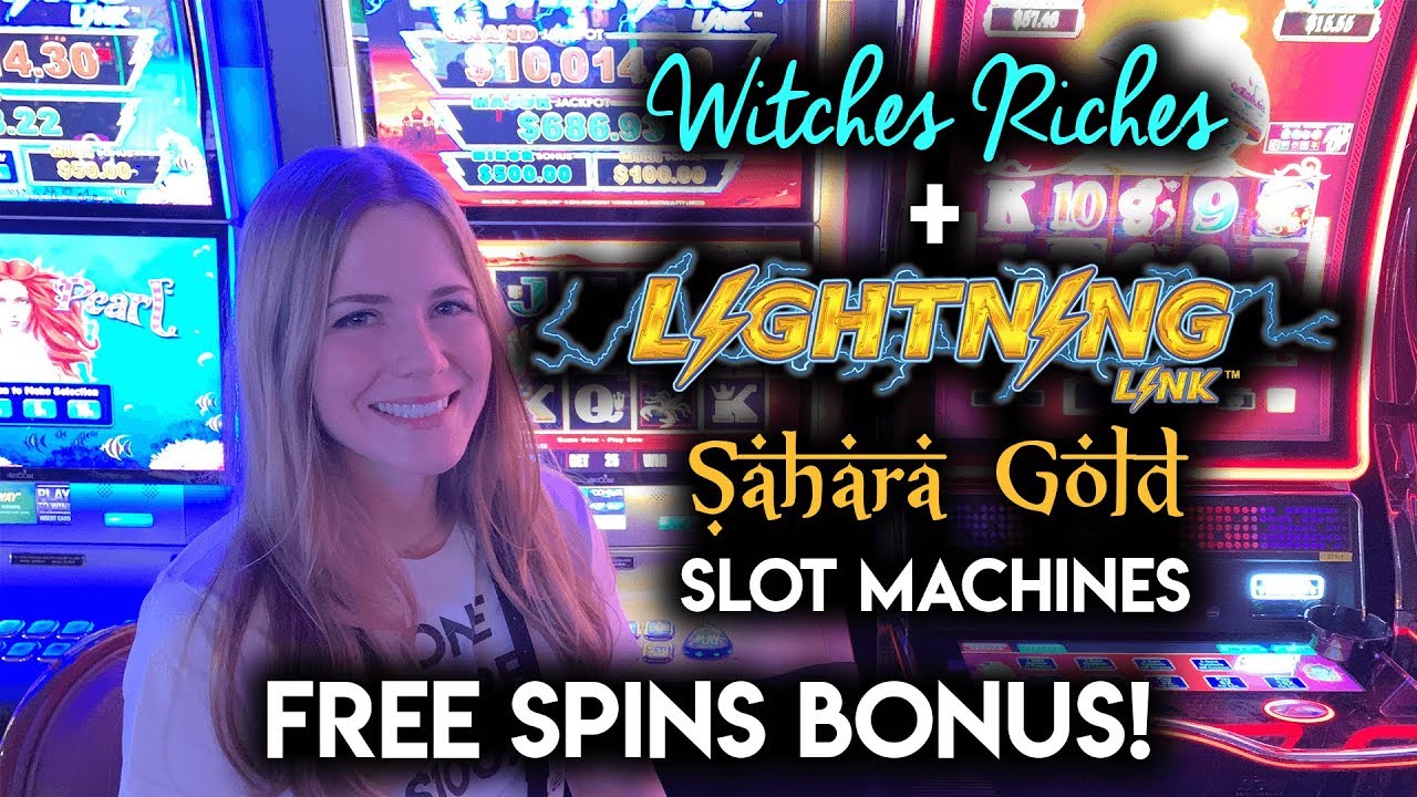 Lightning Link Sahara Gold Slot Machine! FREE SPINS BONUS!