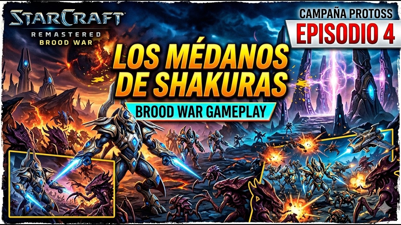 StarCraft Remastered Brood War Gameplay Los médanos de Shakuras Campaña Protoss episodio 4