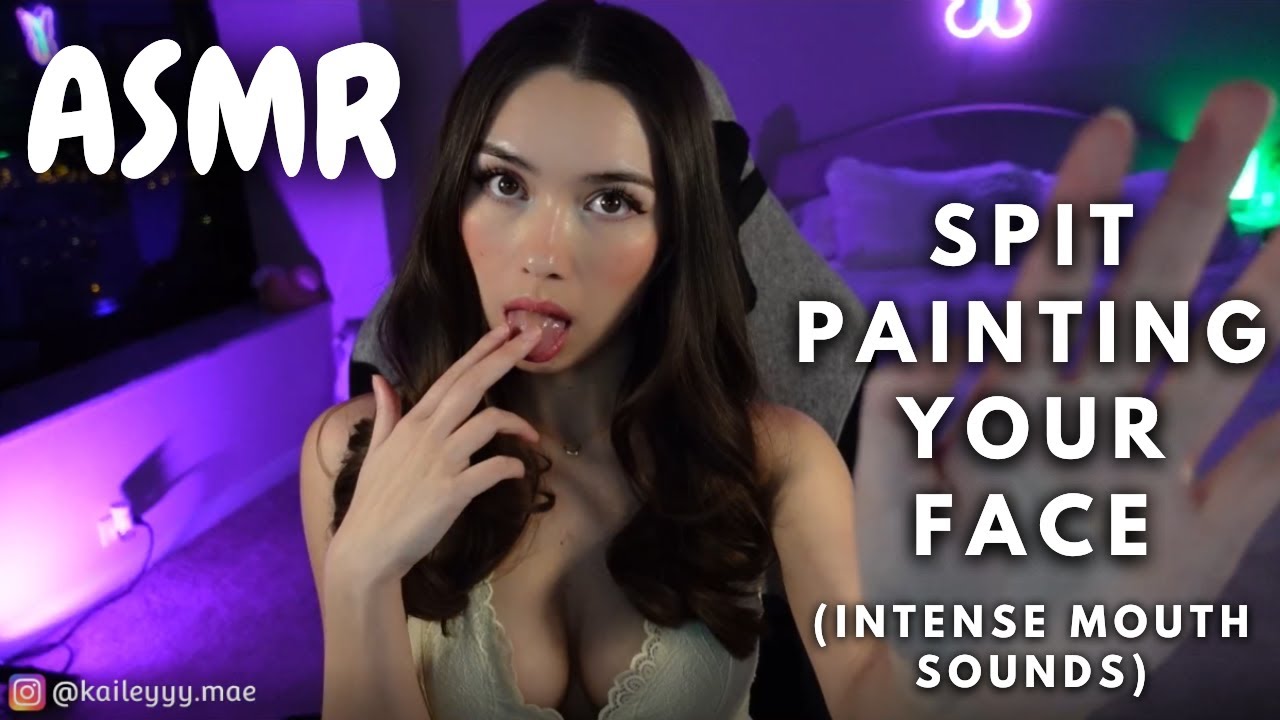 ASMR ♡ Spit Painting Your Face (intense mouth sounds)