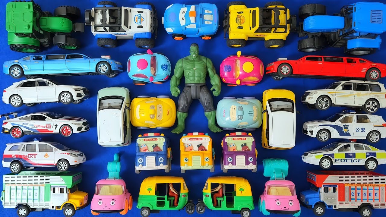 Mini City Vehicles 🚦 | Taxi, Bus, Police Car, Limousine & EV Cars | Toy Cars Video