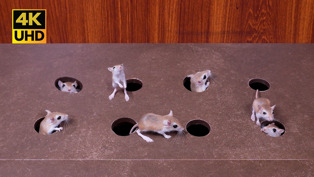 Ultimate Cat TV Game for Bored Cats: Real Mice Playing Peekaboo for cats to watch 4k
