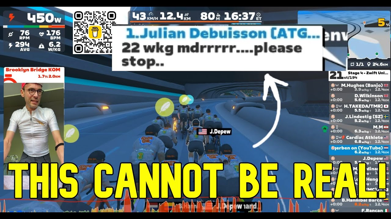 22 w/kg, yeah right buddy! - Zwift Unlocked Stage 4 Long &ndash; The Greenway