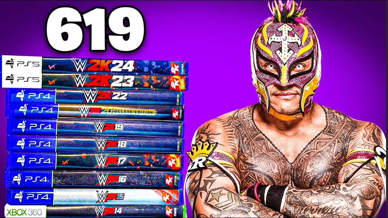 Выполняем 619 с Реем Мистерио в КАЖДОЙ игре WWE 2K!