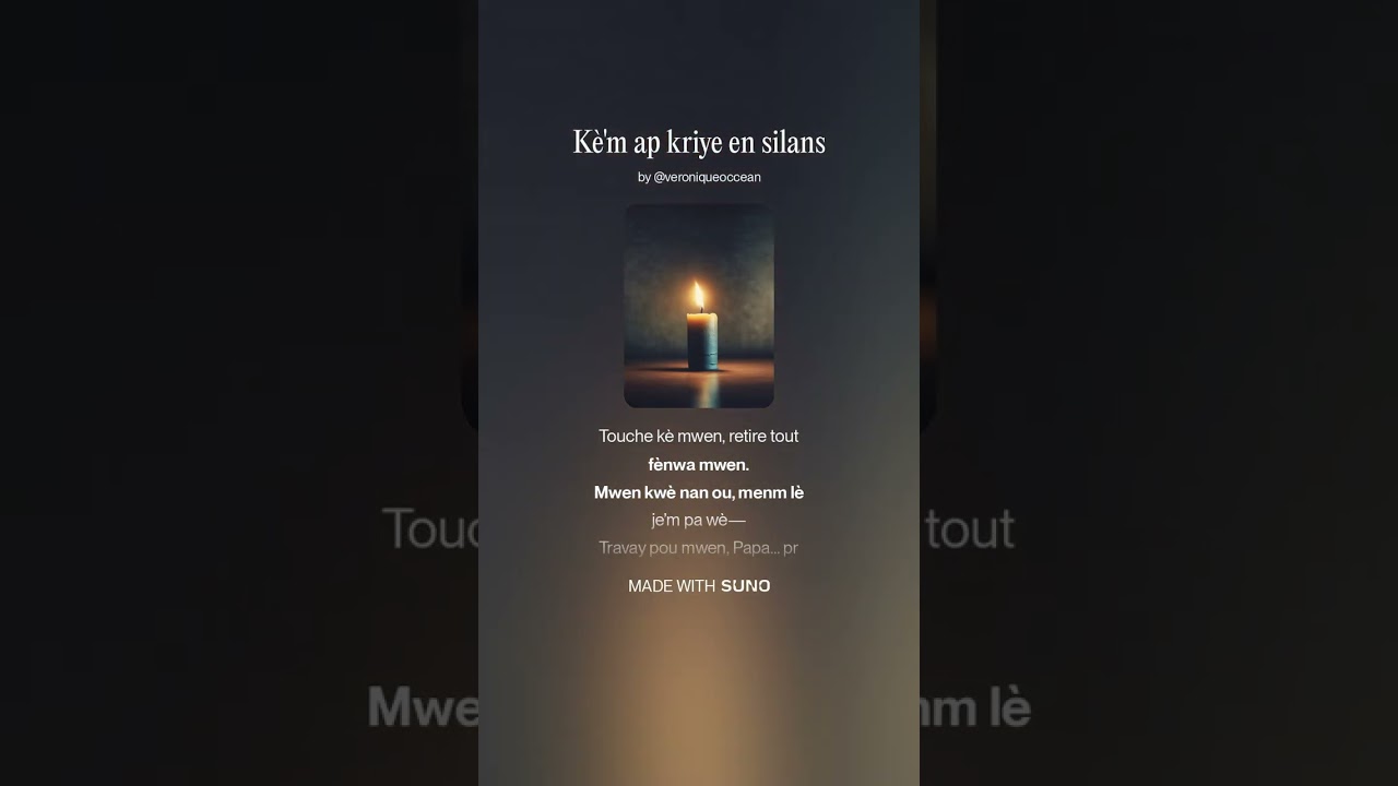 @kèm ap kriye an silans  .@2025 ekri pa Véronique OCCEAN 