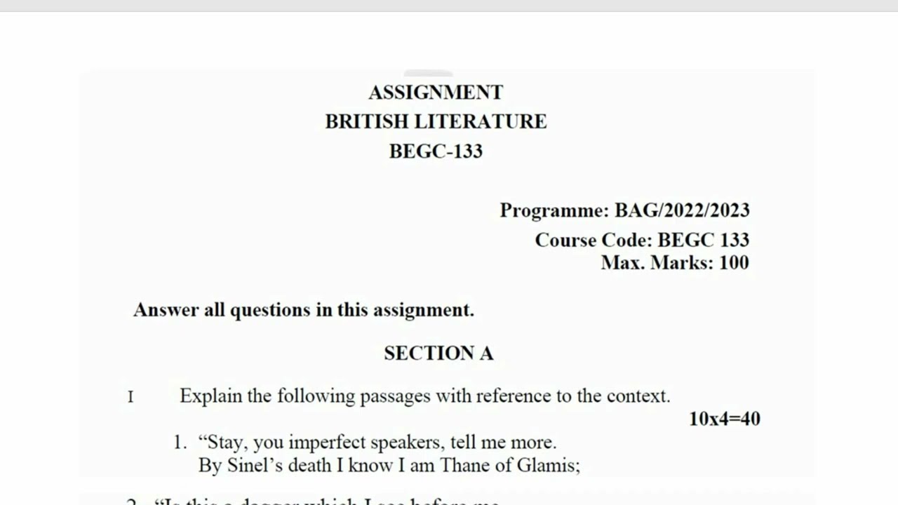 BEGC 134 IGNOU SOLVED ASSIGNMENT 2022-23 || begc-134 ||  READING THE NOVEL