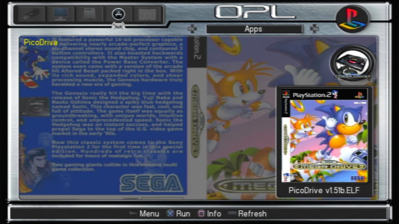 Emulador de mega drive picodrive para OPL com todas as roms download link na descrição