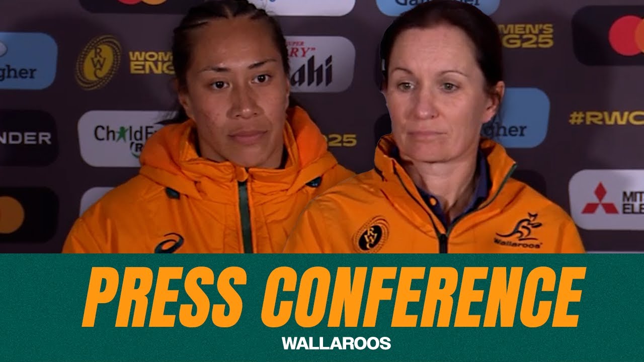 Jo Yapp & Siokapesi Palu post-match press conference following World Cup Quarter-Final | Wallaroos