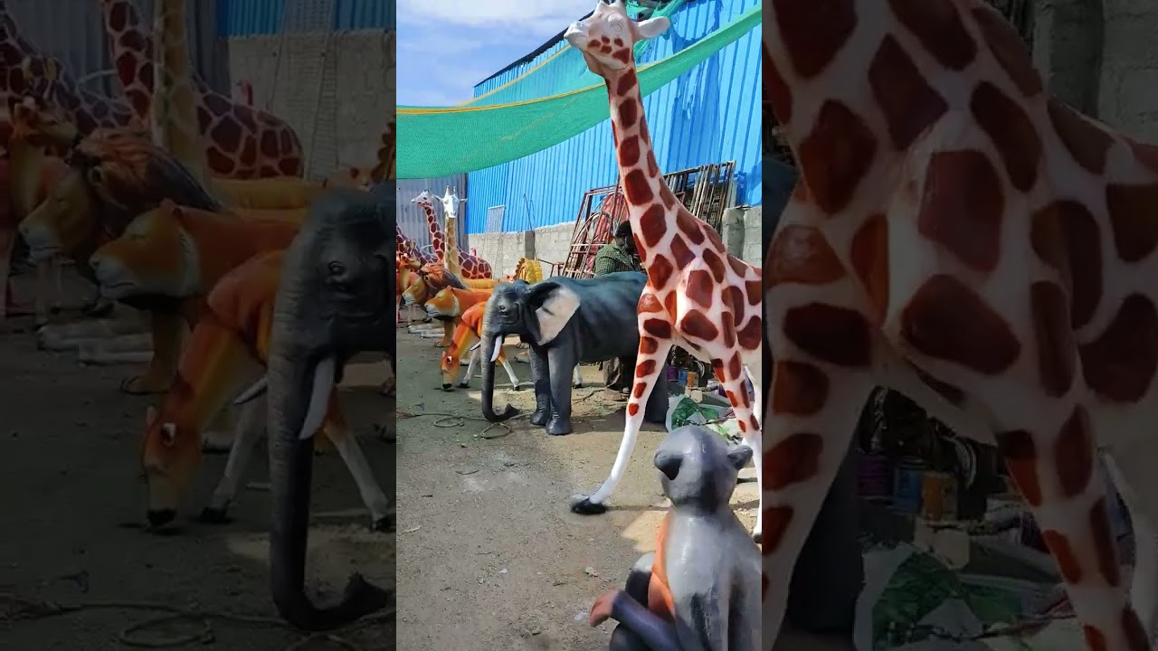 fiber animals 3d Statues painting