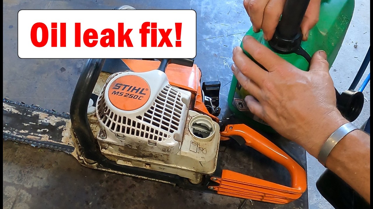 Why dose my Chainsaw leak bar oil, MS 250 C Bar Oil Leak #stihl #stihlms250