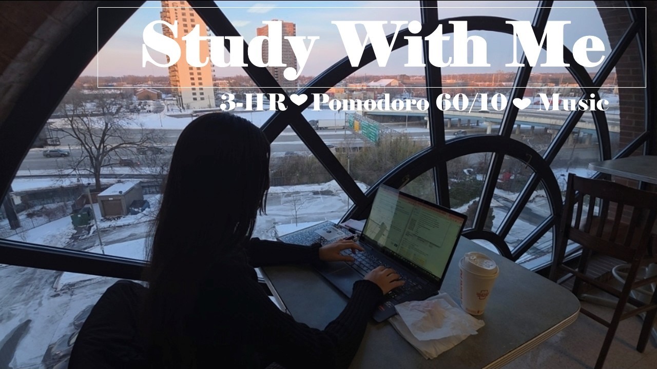 Study With Me | High Rise View | Snow | Pomodoro 60/10 | Lofi Music