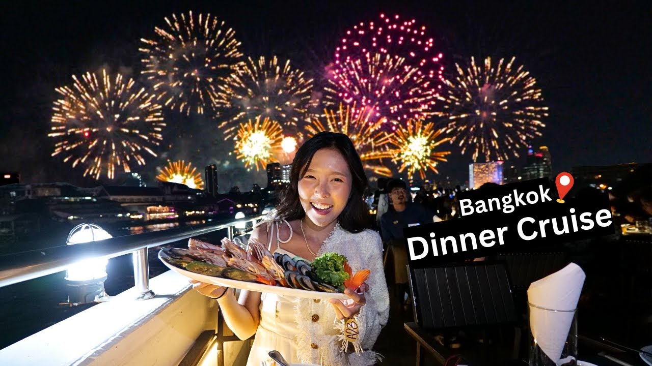 Неожиданный фейерверк на круизном ужине-буфете в Бангкоке🇹🇭 С Новым годом!