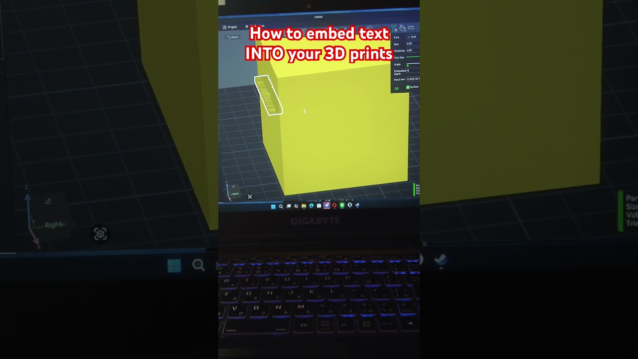 How to embed text into your 3d prints using Bambu Studio #3dprinting #3dprinted #howto #tutorial