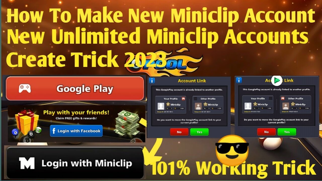 8 Ball Pool - How To Create Pure Miniclip I'd.Create Unlimited Miniclip Account 2023 😎