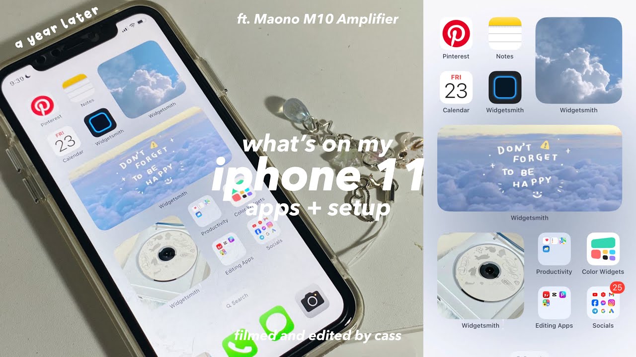what’s on my iphone 11 ☁️⋆˙⟡ minimalist + functional setup (a year later) ft. Maono M10 Amplifier ⊹₊