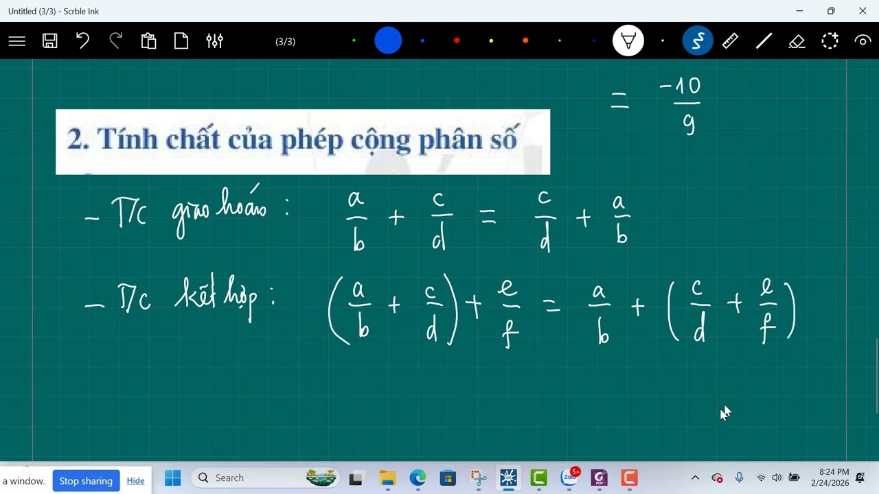 Toán 6_Ôn tập tổng hợp - Phép cộng, trừ phân số.