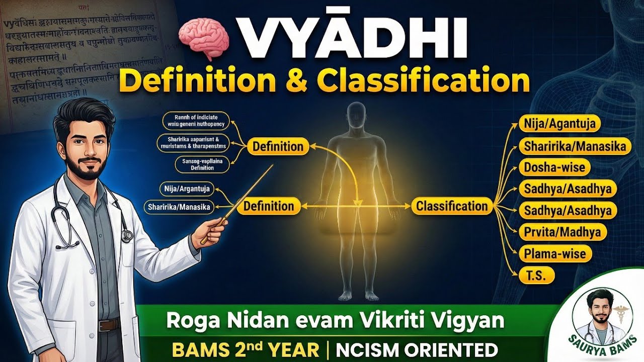 Vyadhi Explained in Ayurveda | Definition & Classification | Roga Nidan BAMS 2nd Year NCISM 