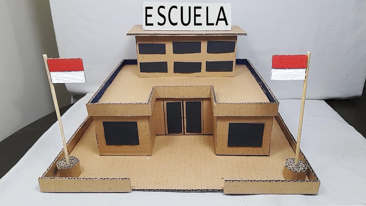COMO HACER una ESCUELA de CARTÓN FÁCIL y RÁPIDO | MAQUETA de ESCUELA con CARTÓN RECICLABLE | DIY