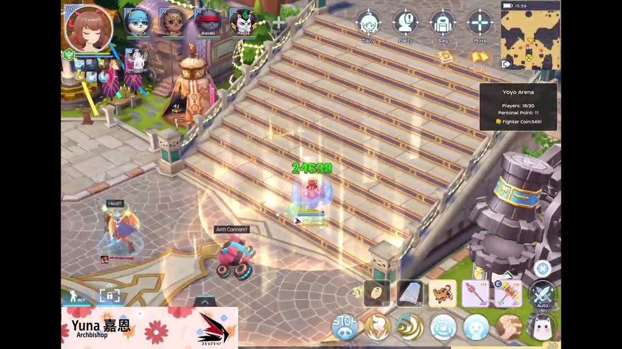 Archbishop MS2 Full Support first test in Yoyo Arena - Ragnarok M Classic [ROMC]