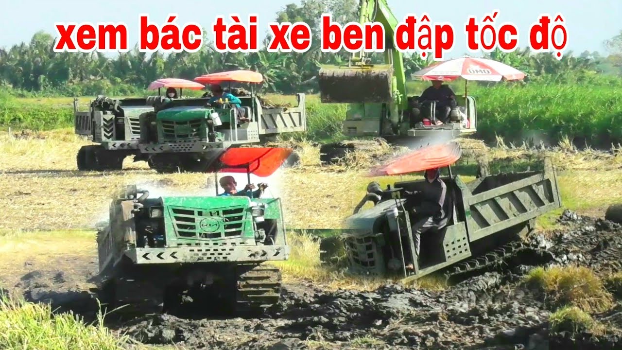 XEM XE CUỐC CÙNG XE BEN ĐỔ ĐẤT ĐẮP NỀN CHẠY TỐC ĐỘ BỐC ĐẦU