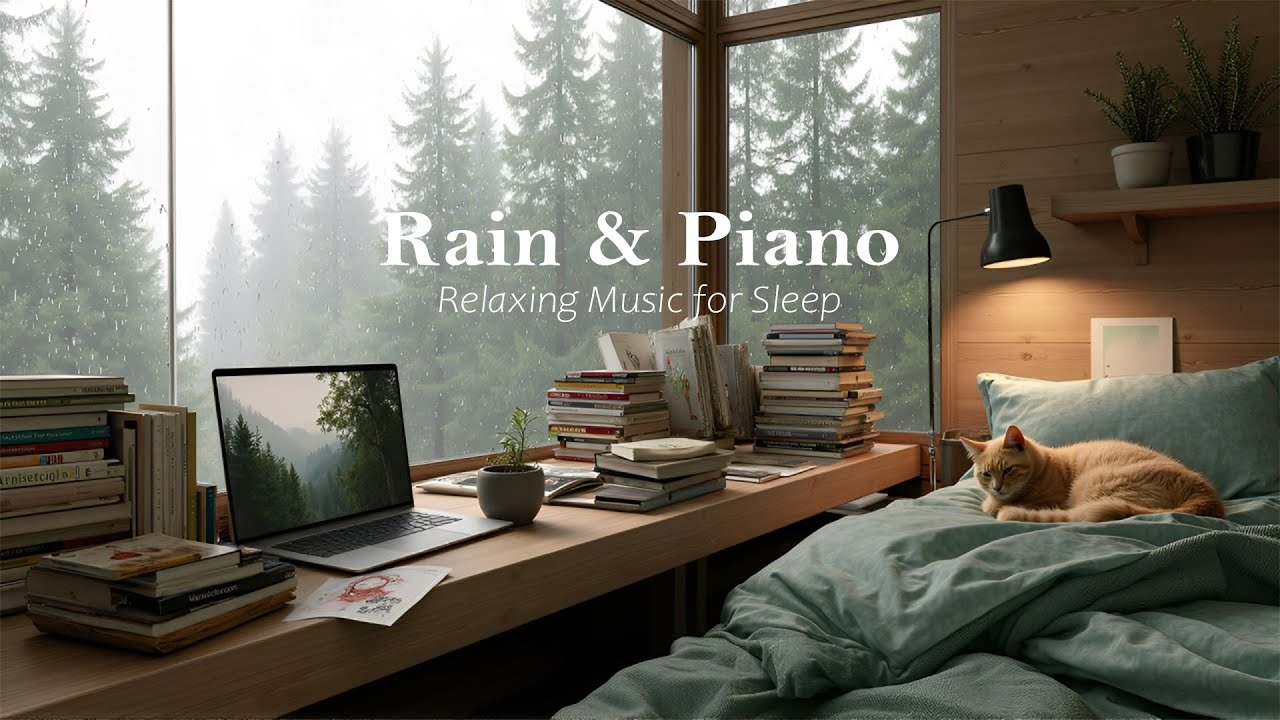 Rainy Night Piano ☔ Relaxing Sleep Music with Rain for Stress Relief, Calm Dreams & Peaceful Mind