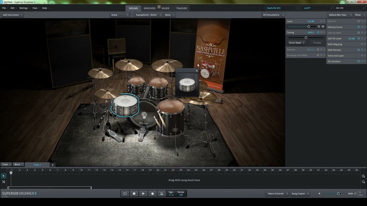 Recreating Alex Van Halen's snare using Superior Drummer 3/EZX Nashville/Vintage Rock-FREE  PRESET