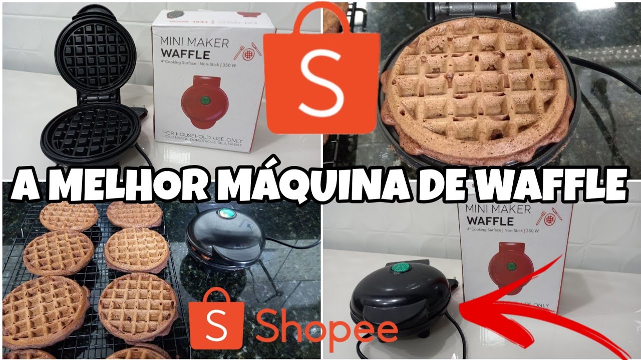 COMO FAZER WAFFLE DE CHOCOLATE COM A MINI MÁQUINA DA SHOPEE