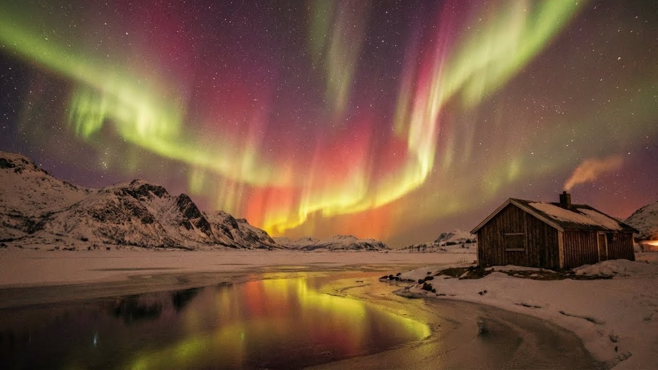 Aurora Borealis Meditation - 4K Northern Lights Loop + Deep Zen Music for Focus