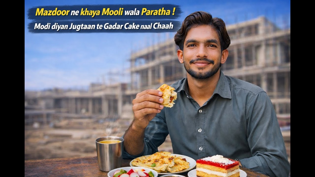 Mazdoor ne khaya Mooli wala Paratha | Modi diyan Jugtaan te Gadar Cake naal Chaah