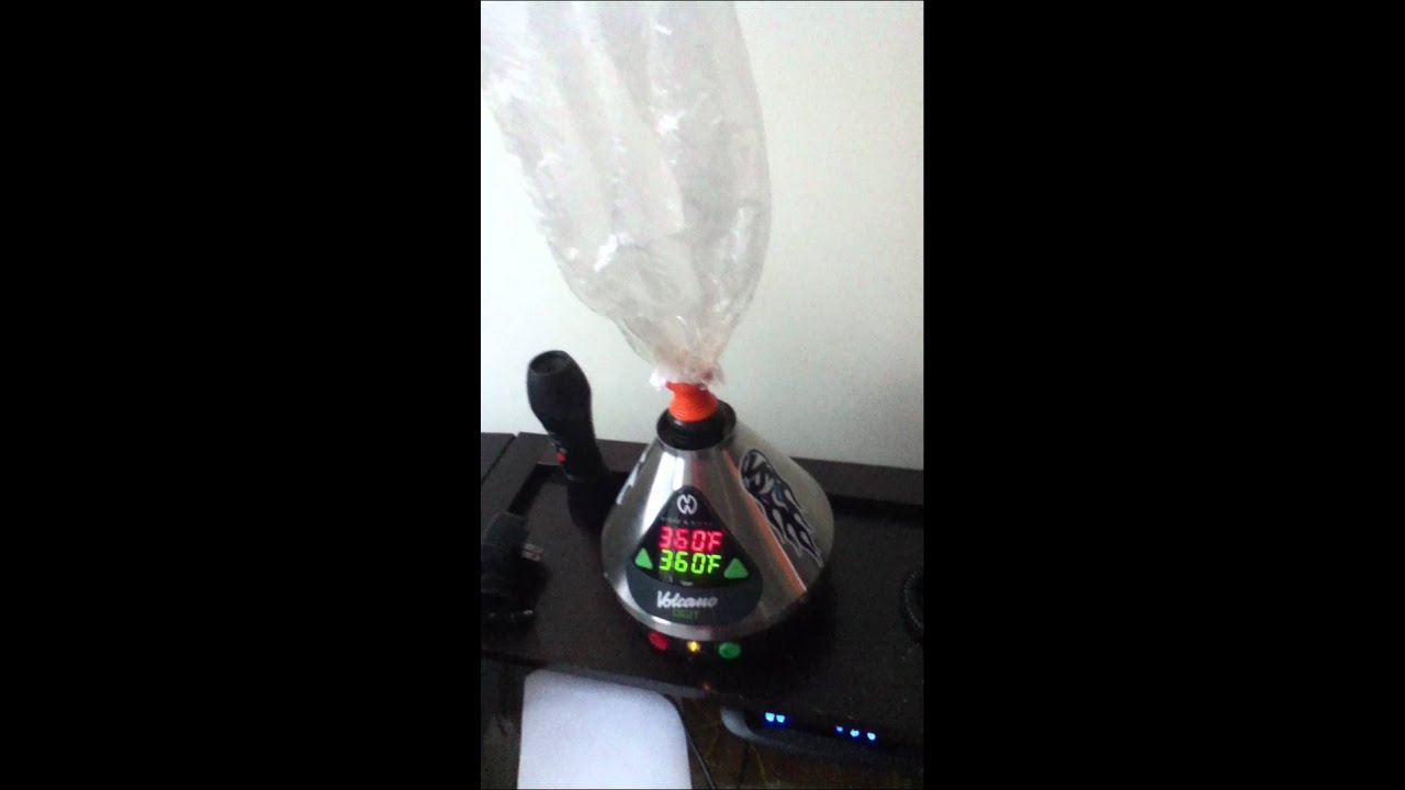 Volcano Digit Bag Inflating Vaporizer In Action