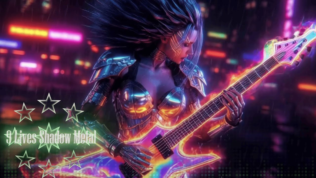 Robotic Cats Rock Out in a Neon City!   Cyberpunk Feline Mode  Dark Riffs for Deep Work!
