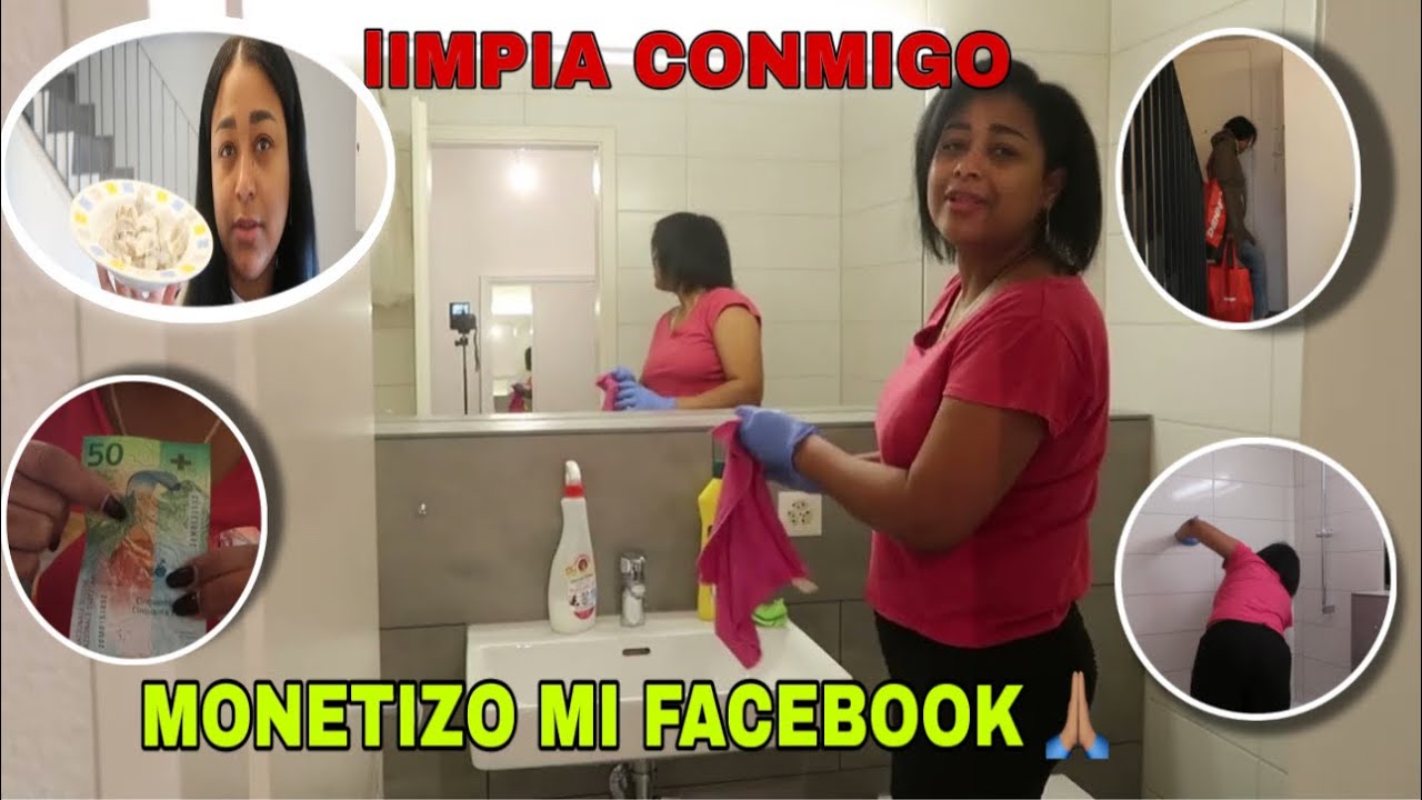 LIMPIA 🧼 TU BAÑO CONMIGO/ MONETIZO MI FACEEBOOK /TE MUESTRO EL DINERO 💰 SUIZO 🇨🇭