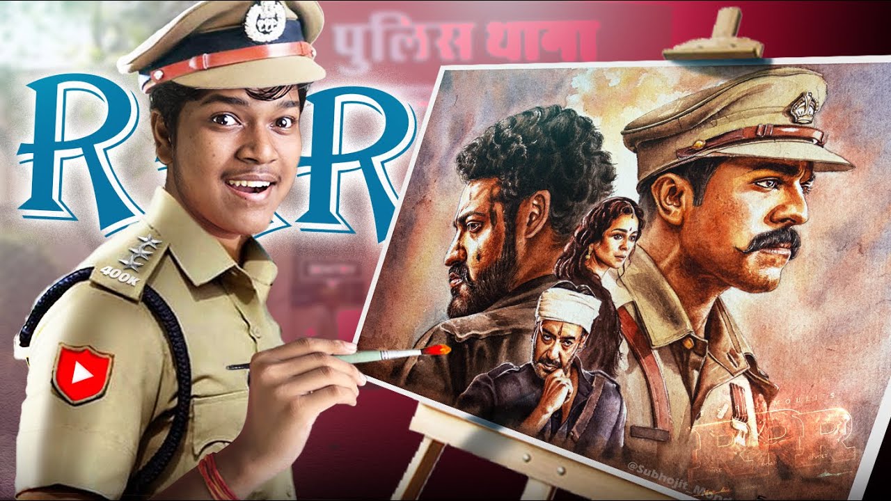 RRR Drawing || Poster Drawing Of RRR @subhojitMondalArt #RRR