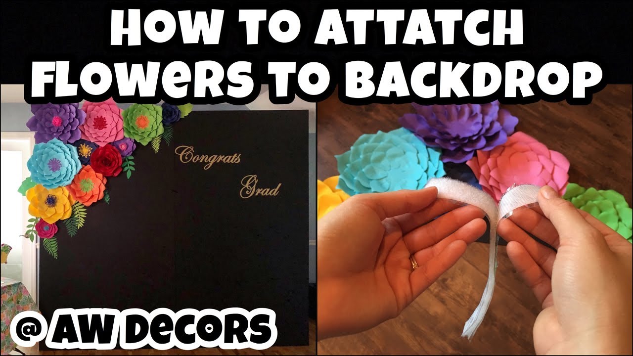 How to Attatch Paper Flowers to Backdrop
