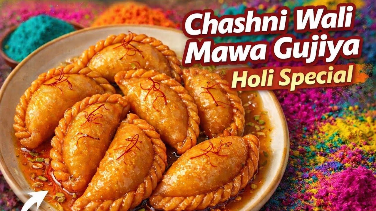 होली में तो सभी के घरों में बनती है ये। holi special chasni wali mawa gujiya #holispecial #holi