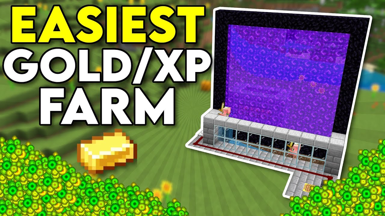 The BEST AFK Gold XP Farm Minecraft Bedrock 1.21