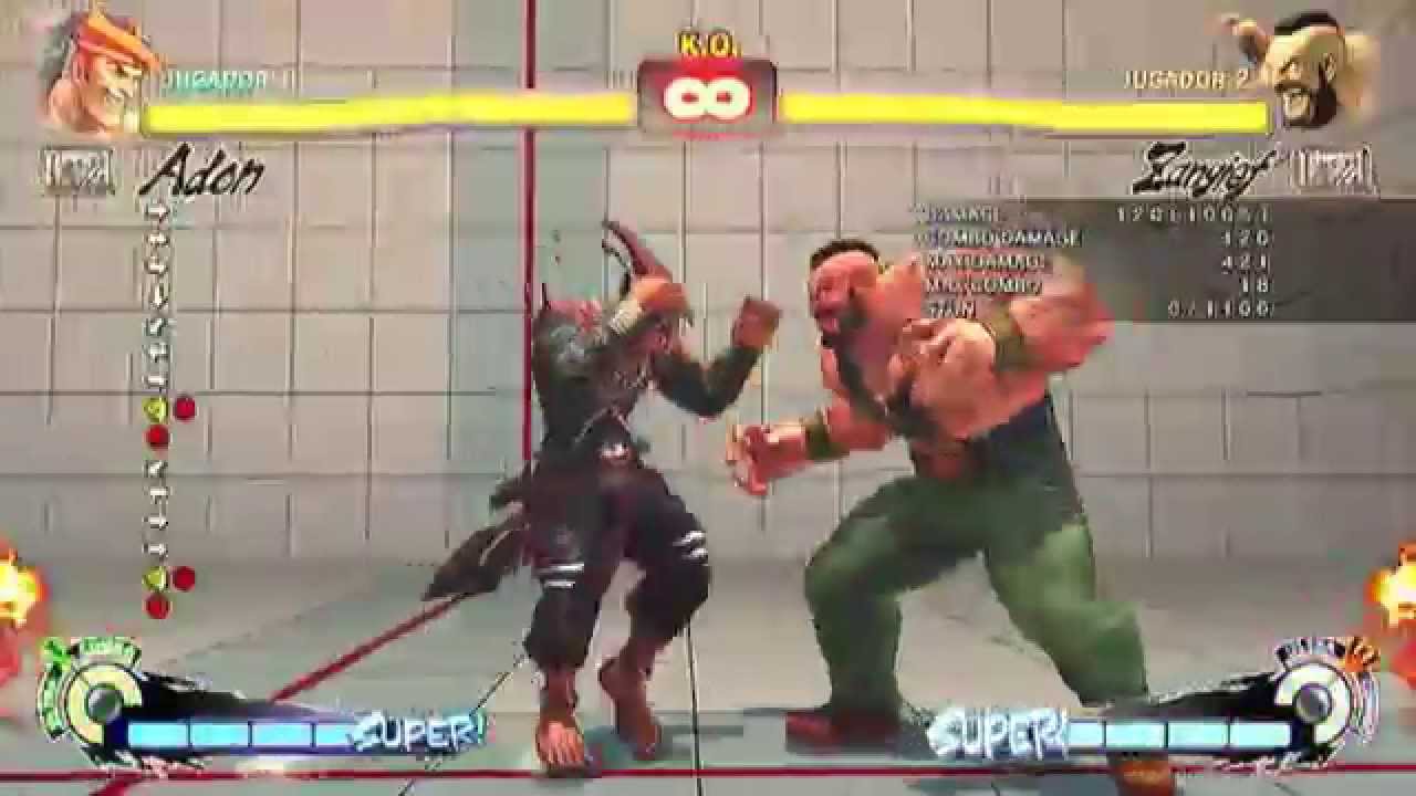 USF4 Adon´s Training room (setups, combos and more) 720p