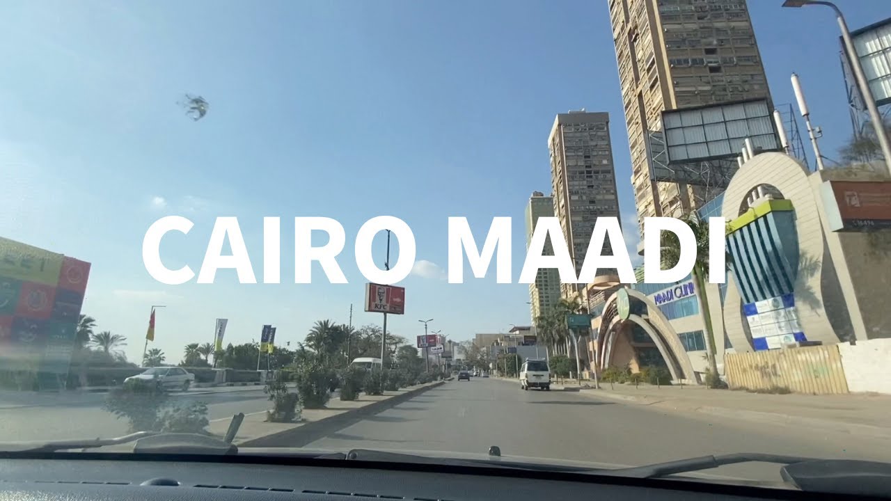 Cairo downtown 1----- Driving in Maadi district ,Cairo, egypt