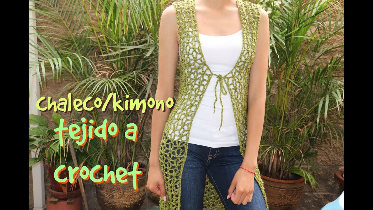 Chaleco Olivo -a crochet-