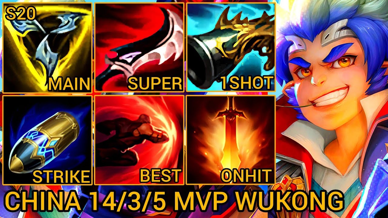 Wukong MVP Jungle S Rating 14/3/5 - China Wild Rift New Meta Build & Runes By Tiarty