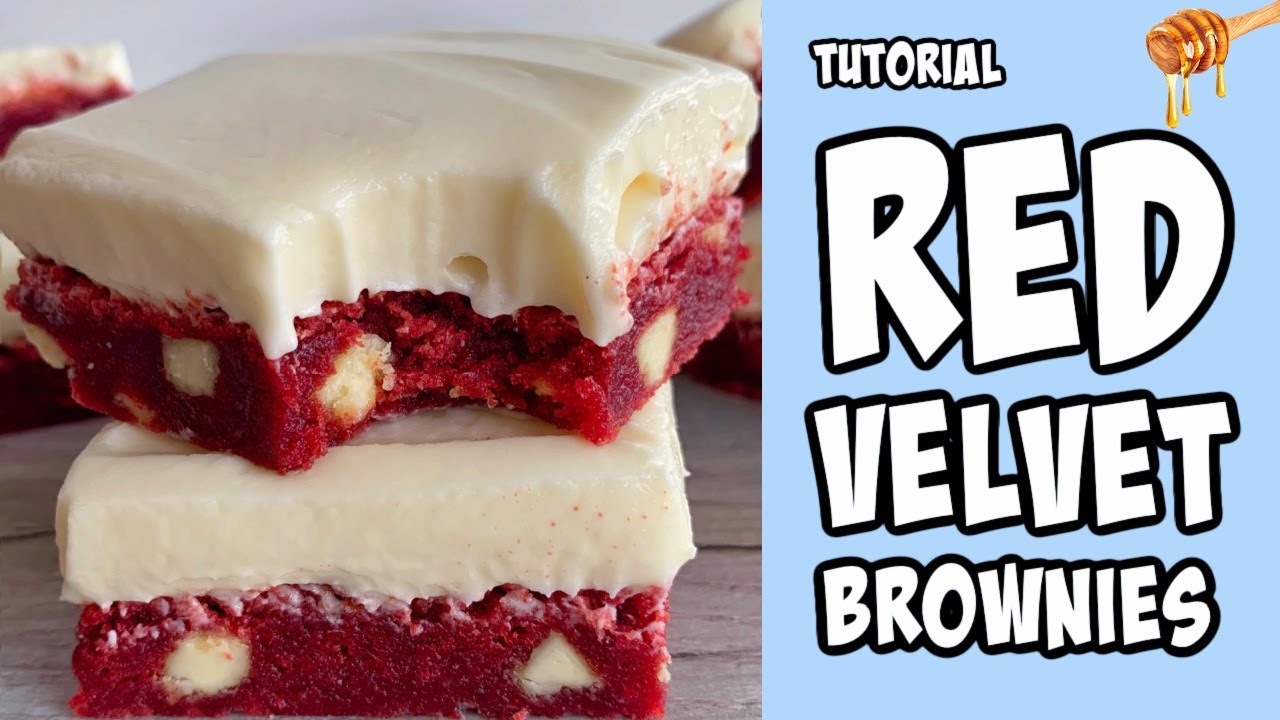 Red Velvet Brownies with Cream Cheese Frosting! Recipe tutorial #Shorts