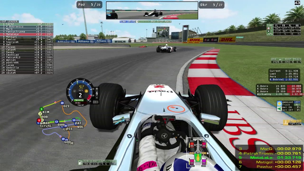 rFactor | Legend League F1 S4 - Runda 2: GP Malezji Full Onboard