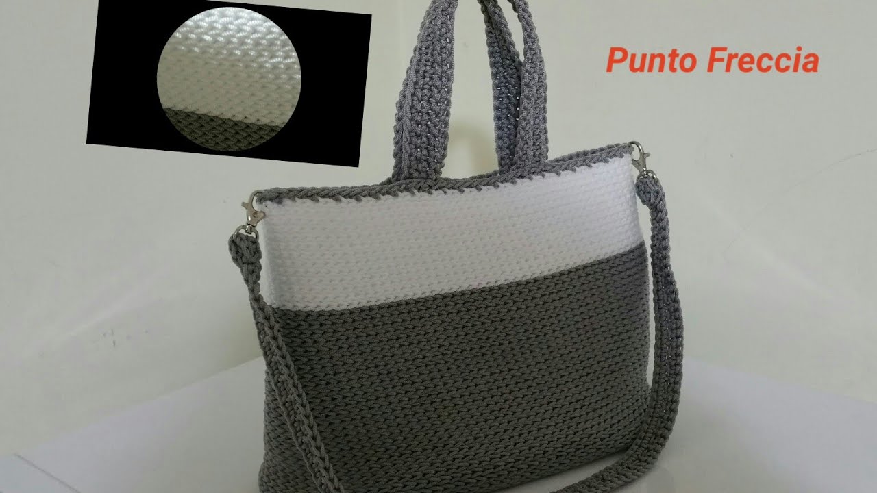 #rosaparlato #borsauncinetto Borsa Punto Freccia uncinetto/crochet bag/