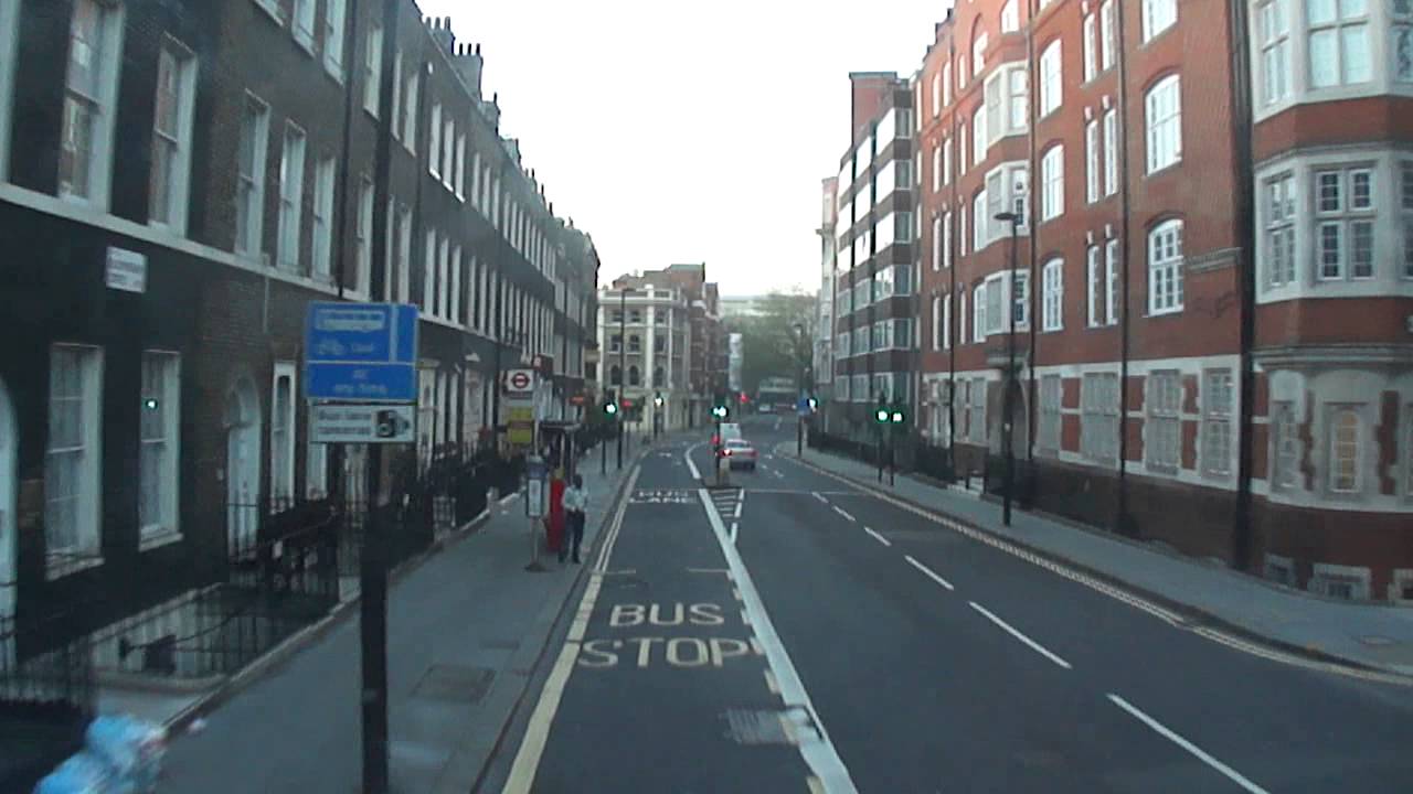 Early morning (5:40am) number 24 bus ride on quiet streets, from Camden Town to Victoria, London