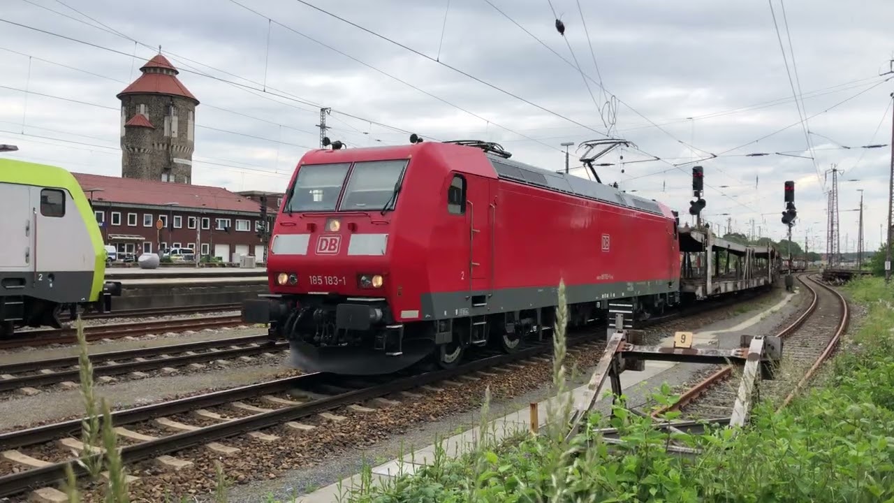 G&uuml;terzug mit 185 183-1 und Autowagen