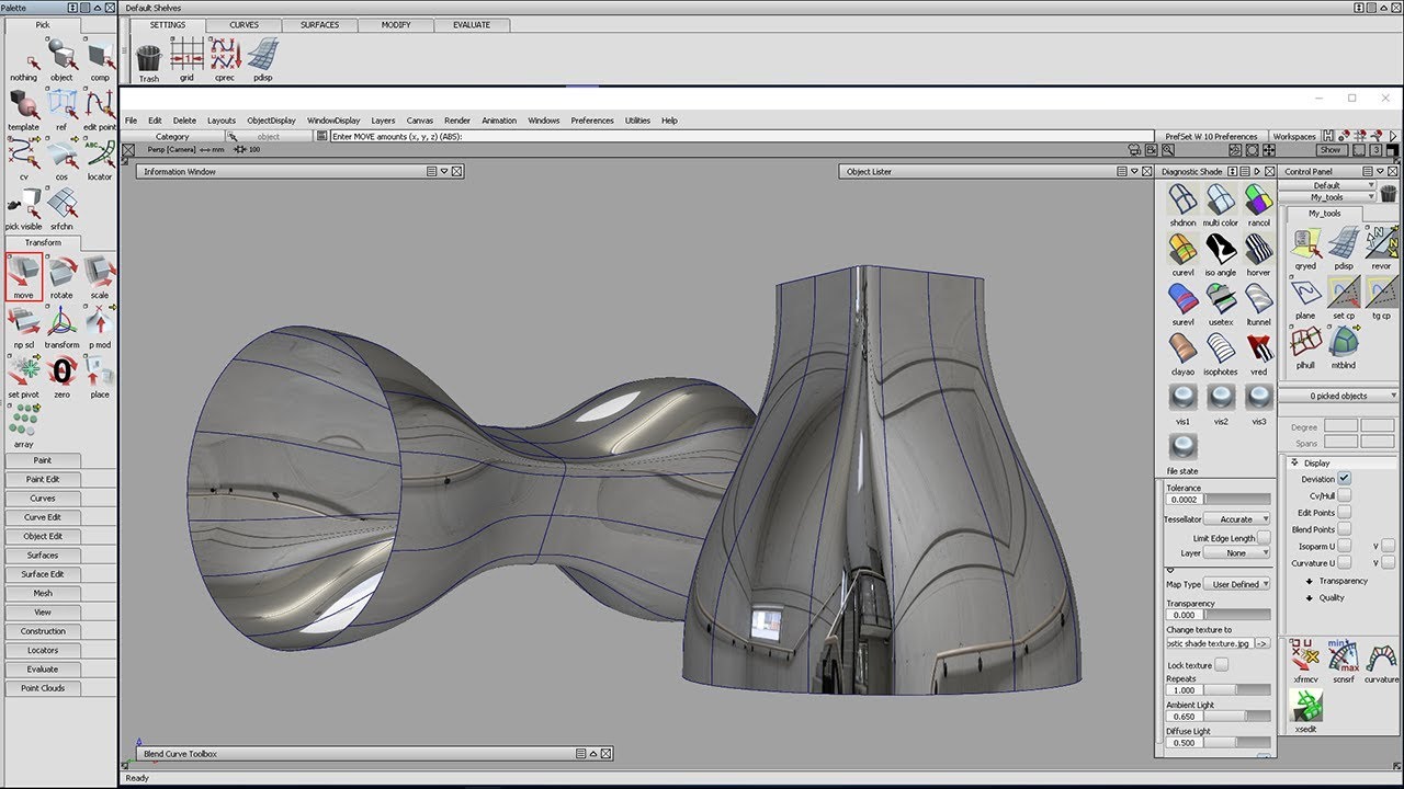 Alias 3D modelling tutorial - Transition from a square to a round section