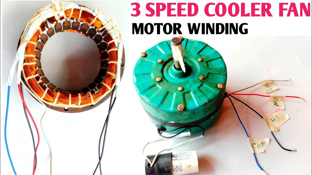3 speed cooler fan motor winding|| 3 स्पीड  कूलर मोटर वाइंडिंग 24 slots easy at home | technicalkafi