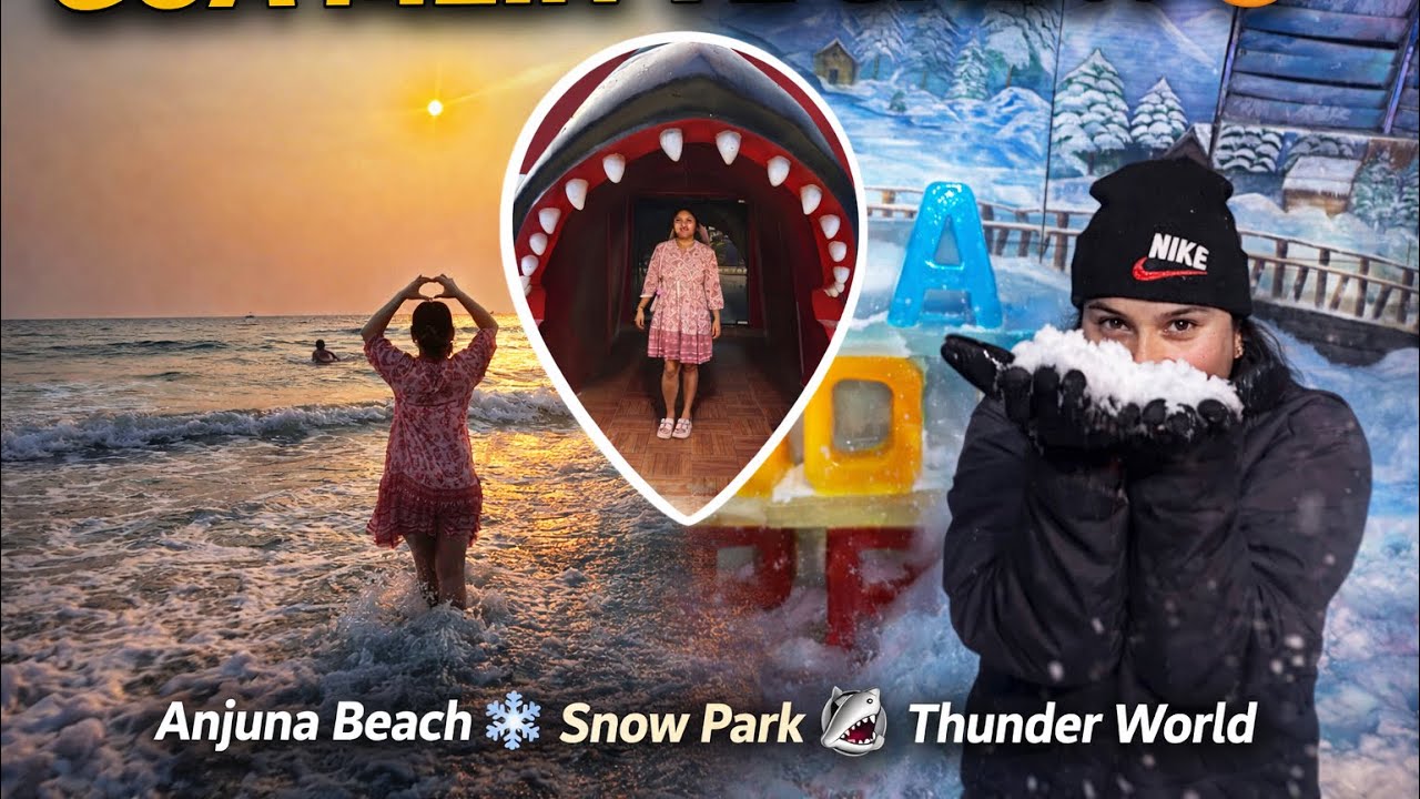 TODAY I EXPLORE ANJUNA BEACH 🏖️ SNOWPARK ⛄️ AND THUNDER WORLD 🗺️ #ladakhivlogger #subscribemychannel