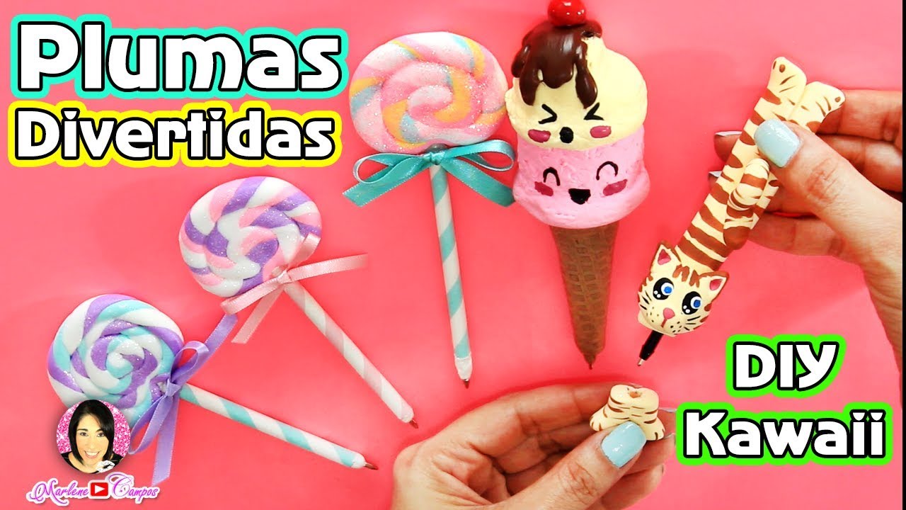 3 Ideas Creativas para Decorar Plumas Kawaii con Fomi Moldeable por DIY con Marlene Campos